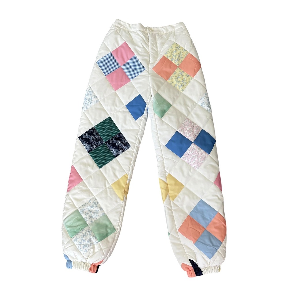 YLW Quilted Patchwork Jogger Pants XS Multi Color NWT Cottagecore Grandmacore